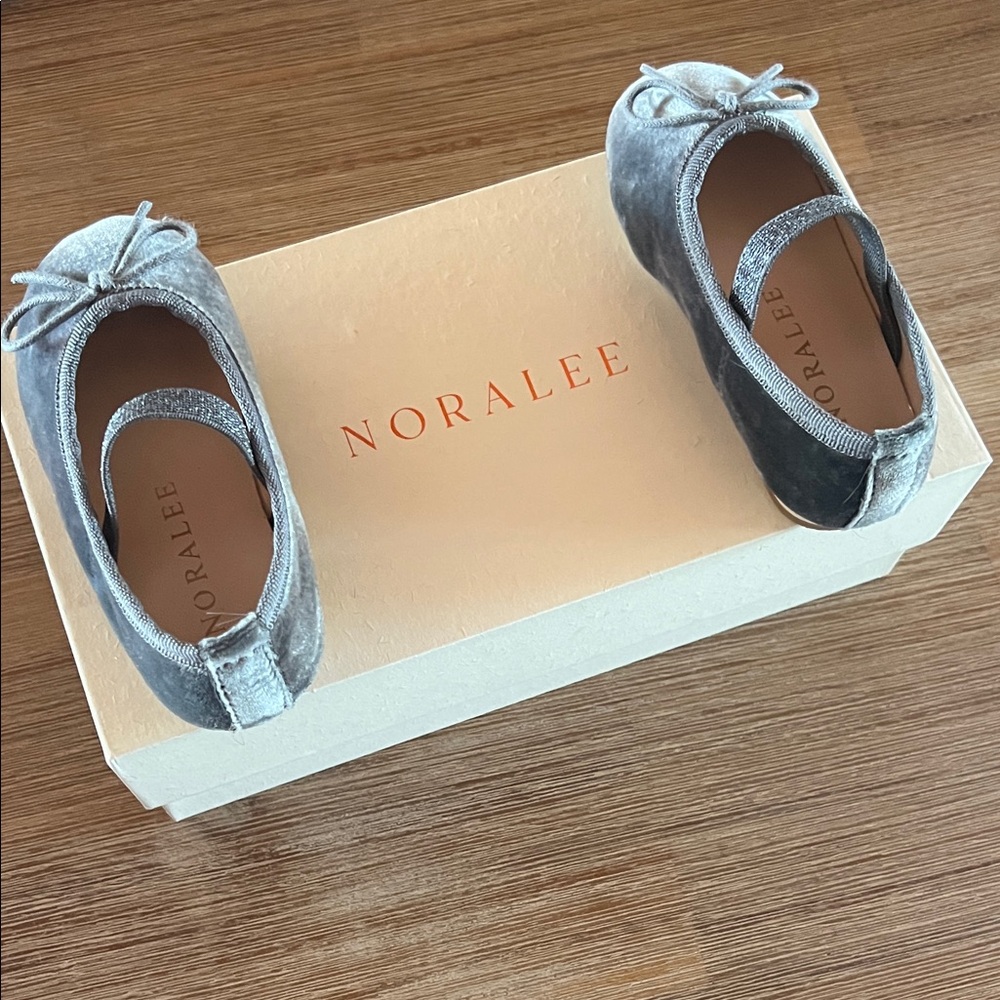 NORALEE Velvet Ballet Flats in Gray